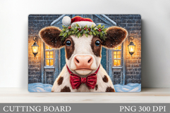 Christmas Cow Cutting Board. Christmas Cutting Board Product Image 1