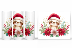 Christmas Sloth Tumbler. Christmas Tumbler Sublimation Product Image 2
