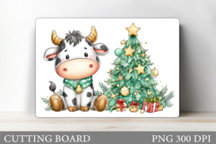 Christmas Cow Cutting Board. Christmas Cutting Board Product Image 1
