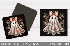 Halloween Ghost Magnet Design. Cute Ghost Sublimation Product Image 1