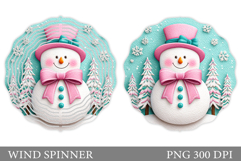 Cute Snowman Wind Spinner. Christmas Wind Spinner Design Product Image 1
