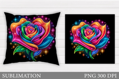 Rose Sublimation. Rose Pillow Sublimation Product Image 1