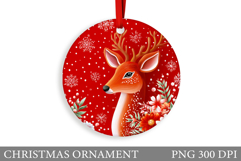 Reindeer Christmas Ornament. Christmas Ornament Sublimation Product Image 1