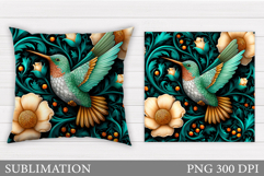 Hummingbird Pillow Sublimation. Hummingbird Sublimation Product Image 1