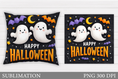 Cute Ghost Pillow Design. Halloween Ghost Pillow Sublimation Product Image 1