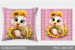 Cute Chicken Sublimation. Funny Chicken Pillow Design Product Image 1