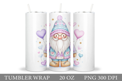 Valentines Gnome Tumbler. Valentines Tumbler Sublimation Product Image 1
