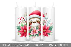 Christmas Sloth Tumbler. Christmas Tumbler Sublimation Product Image 1