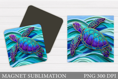 Sea Turtle Magnet Design. Sea Turtle Magnet Sublimation Product Image 1