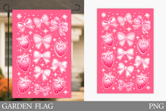 Strawberry Garden Flag Design. Summer Garden Flag Product Image 1
