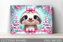 Christmas Sloth Cutting Board. Christmas Cutting Board Product Image 1