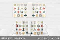 Snowflakes Mug Wrap Design. Winter Mug Wrap Sublimation Product Image 1