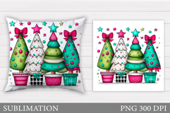Christmas Tree Pillow Design. Christmas Pillow Sublimation Product Image 1