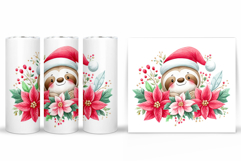 Christmas Sloth Tumbler. Christmas Tumbler Sublimation Product Image 2
