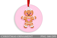 Gingerbread Christmas Ornament. Cute Raccoon Sublimation Product Image 1