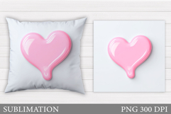 Heart Pillow Design. Valentines Pillow Sublimation Product Image 1