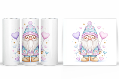 Valentines Gnome Tumbler. Valentines Tumbler Sublimation Product Image 2