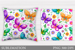 Butterflies Sublimation. Butterflies Pillow Sublimation Product Image 1