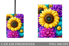 Sunflowers Car Air Freshener. Flowers Car Air Freshener Product Image 1
