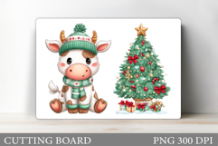 Christmas Cow Cutting Board. Christmas Cutting Board Product Image 1