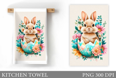 Easter Bunny Kitchen Towel . Easter Kitchen Towel Design Product Image 1