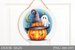 Halloween Pumpkin Door Sign. Halloween Door Sign Design Product Image 1
