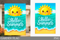 Sun Garden Flag Design. Sea Garden Flag Sublimation Product Image 1