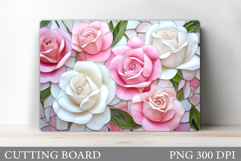 Roses Cutting Board. Flowers Cutting Board Sublimation Product Image 1