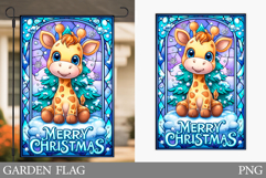 Christmas Giraffe Garden Flag. Christmas Garden Flag Design Product Image 1