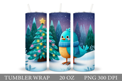 Christmas Bird Tumbler Design. Christmas Tumbler Sublimation Product Image 1