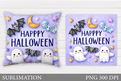 Halloween Ghost Pillow Design. Halloween Ghost Sublimation Product Image 1