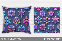 Snowflakes Pillow Design. Christmas Pillow Sublimation Product Image 1