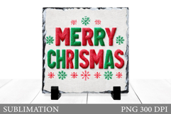 Merry Christmas Slate Sublimation. Christmas Slate Design Product Image 1
