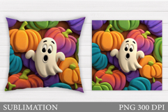 Cute Ghost Pillow Design. Cute Halloween Sublimation Product Image 1