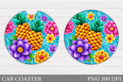 Pineapple Car Coaster Design. Pineapple Sublimation Product Image 1
