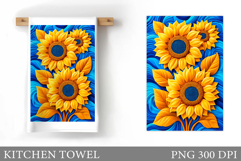 Sunflowers Kitchen Towel. Flowers Kitchen Towel Design Product Image 1