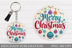Christmas Keychain Sublimation. Christmas Keychain Design Product Image 1