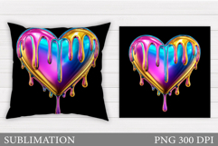 Heart Pillow Sublimation. Valentines Pillow Design Product Image 1