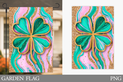 St Patrick Clover Garden Flag. St Patrick Garden Flag Design Product Image 1