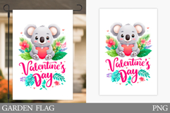 Valentines Koala Garden Flag. Valentines Garden Flag Design Product Image 1