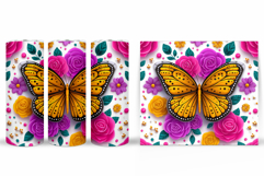Butterflies Tumbler Design. Butterfly Tumbler Sublimation Product Image 2