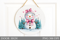 Christmas Snowman Door Sign. Christmas Door Sign Design Product Image 1