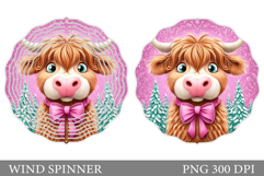 Christmas Cow Wind Spinner. Christmas Wind Spinner Design Product Image 1