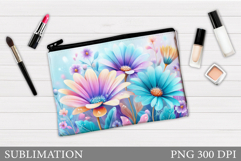 Flowers Makeup Bag Design. Flowers Cosmetics Bag Sublimation Product Image 1