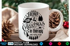 Farmhouse Christmas Round Sign SVG Design Product Image 1