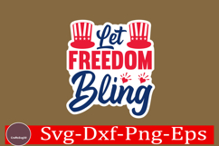 4th of July Sticker Svg Design, Patriotics Quotes Svg, Product Image 1