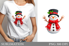 Cute Snowman Sublimation. Snowman T-Shirt Sublimation Product Image 1