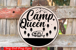 Camping Round Sign SVG Design Outdoor Sign Camping SVG Product Image 1