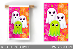 Cute Ghost Kitchen Towel. Cute Halloween Kitchen Towel Product Image 1