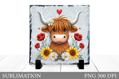 Cute Cow Sublimation. Cow Slate Sublimation Product Image 1